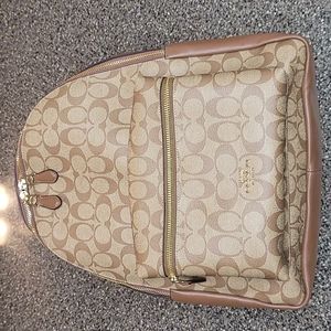New Coach Backpack Brown  Signature